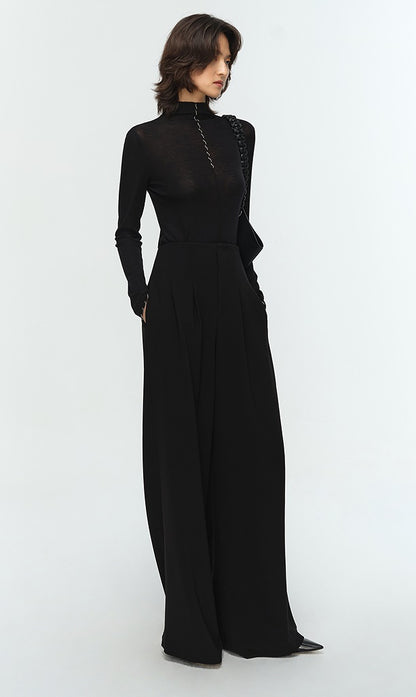 COMME MOI Lu Yan designer's new studded bead long-sleeved wool knitted sweater- REX.