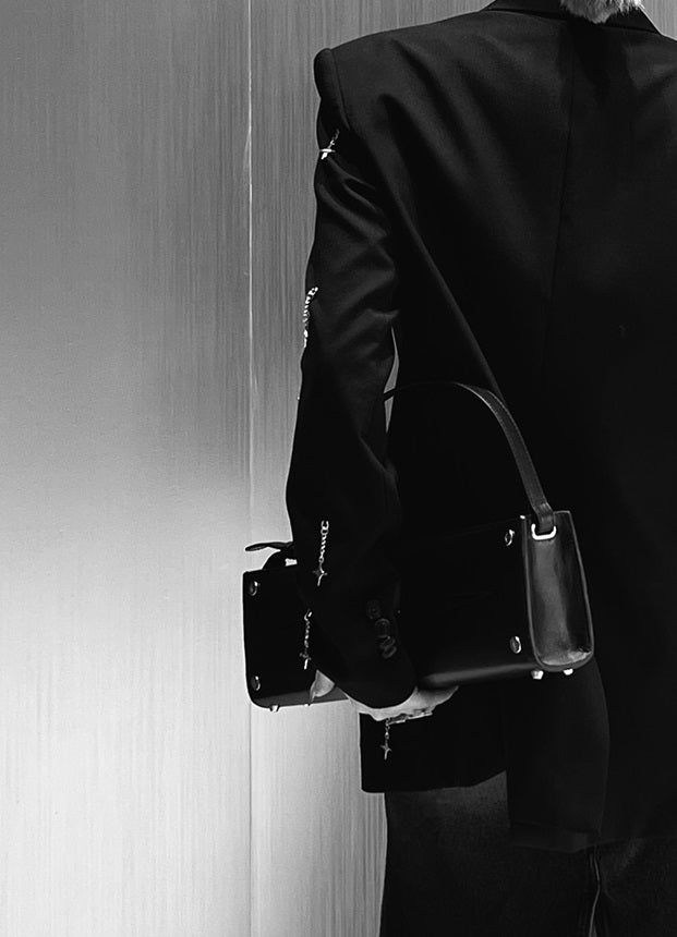 ANNAKIKI Metal Four-pointed Star Pendant Suit Jacket Women-YAGAMI