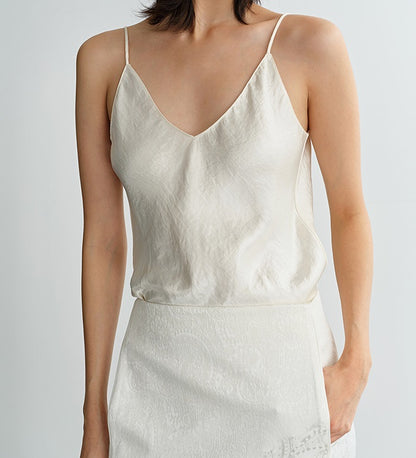 COMME MOI Lv Yan designer summer full acetate texture fashion V-neck suspenders - RICK.