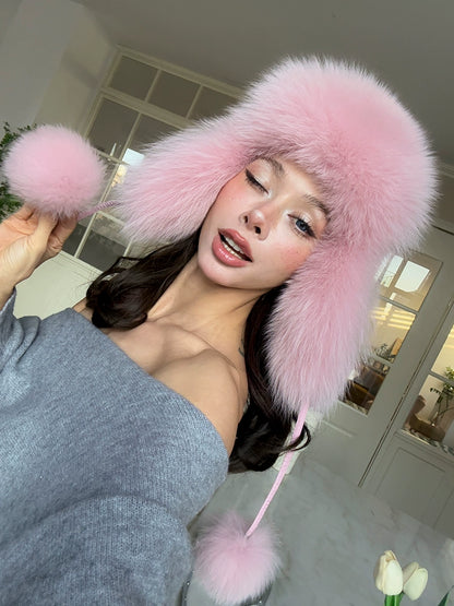 Le Palais Vintage show small good with Slavic fox fur Lei Feng hat-TOMOKI