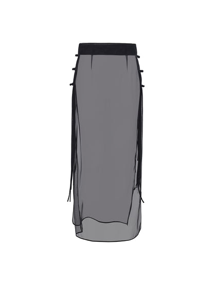 M essential Mackay designer ostrich feather trim dress mesh skirt kaftan dress top set - raj.