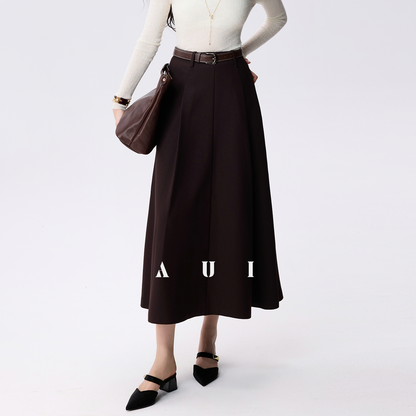 AUI cotton wool slightly sheer turtleneck sweater base knit long sleeve top - Myeong
