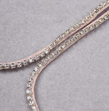 DOLLY Pink Sleeveless Diamond Chain Pleated Suspender Short Feather Dress-ZIXUAN