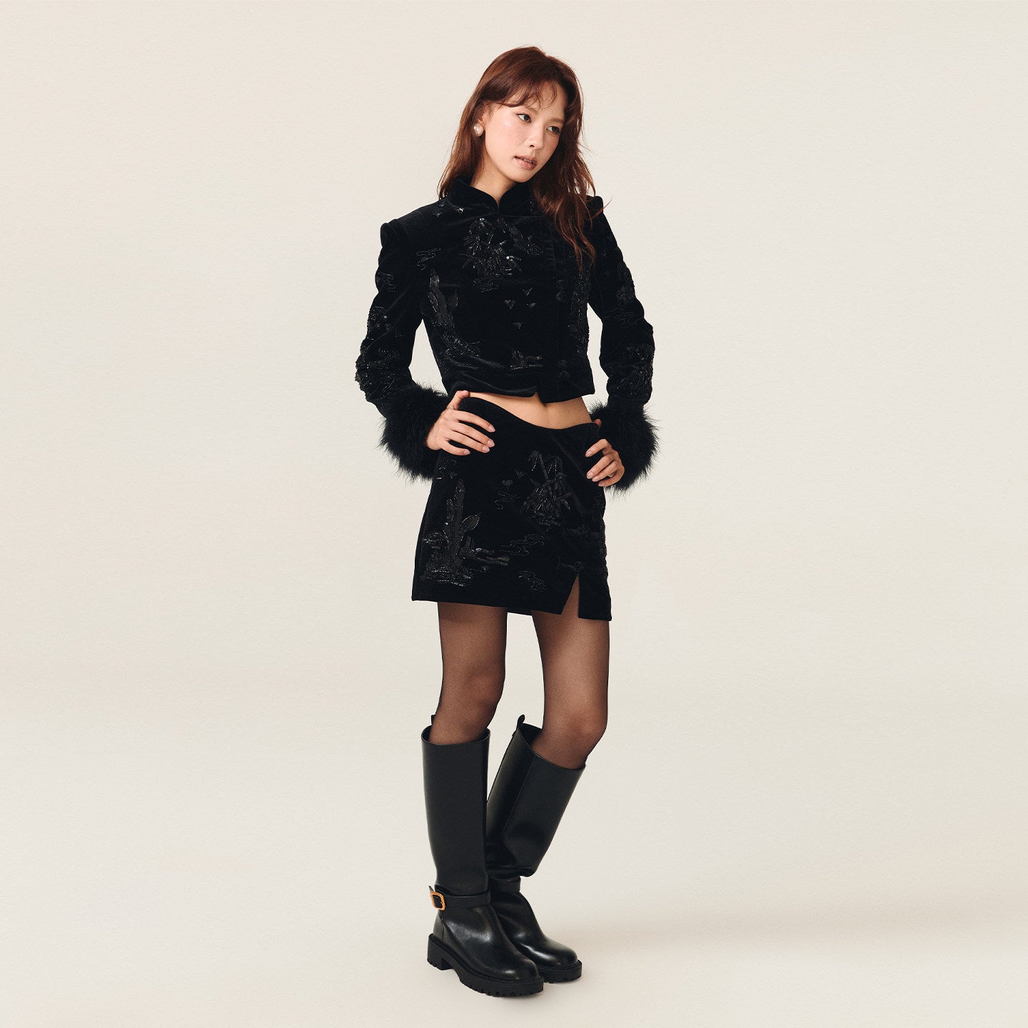 FAME Pavilion Heavy Industry Embroidery Short Skirt- BROOKE