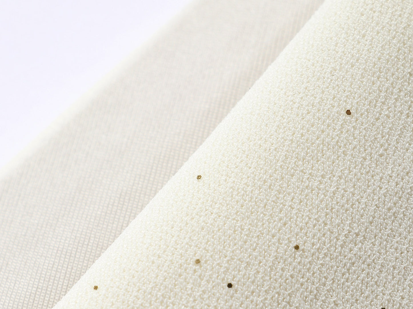 WANGXO | Fine Glitter-Sprinkled Silver High-Elastic Hemp Knit  Layered V-Neck Slim Elegant Top -SANA