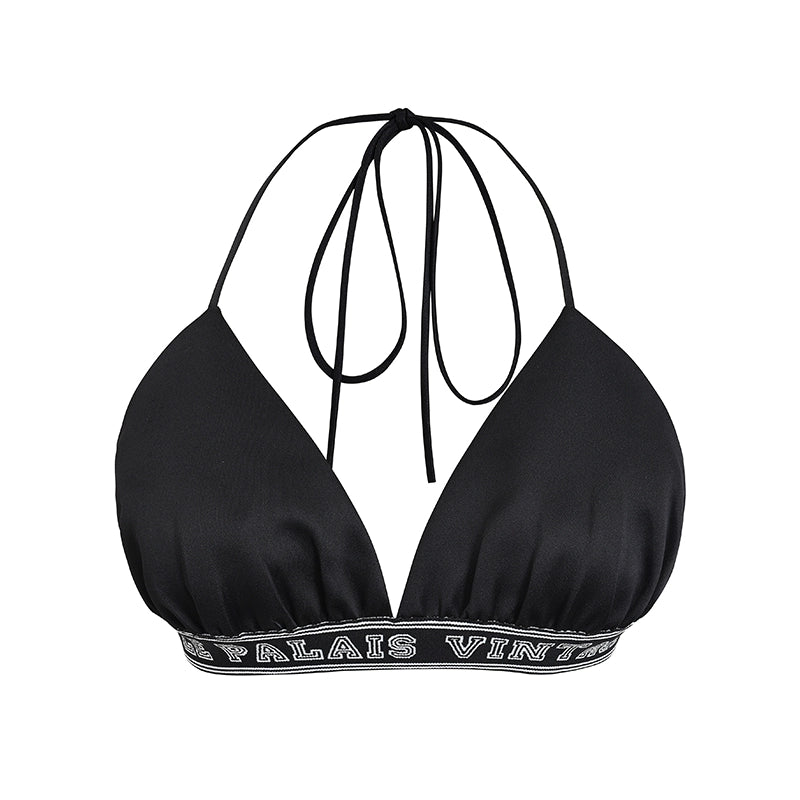 Le Palais Vintage Original Abstinence Babes Black Thick Satin Slim Fit Short Shirt Thin Cup Corset-DIDI