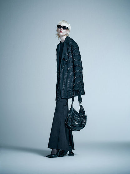 ANNAKIKI design four-pointed star hook blazer suit-HANYU