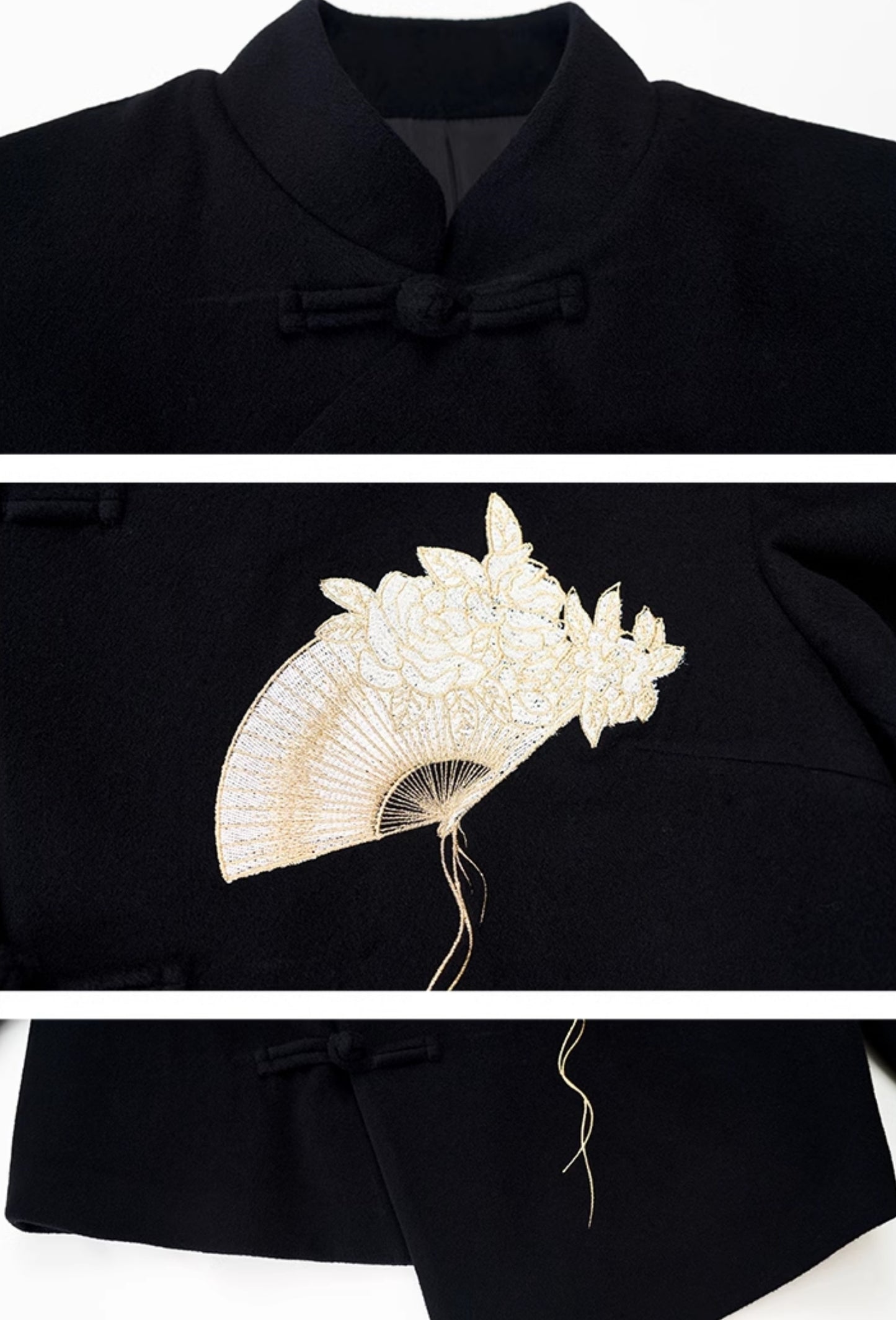 HECO Camellia Embroidered Tweed Short Jacket - crow.