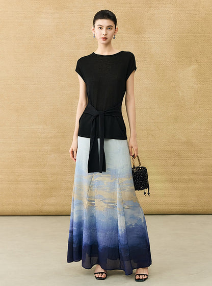 HECO Chinese Atmosphere Summer Drape Elegant Straight Skirt - MUSC.