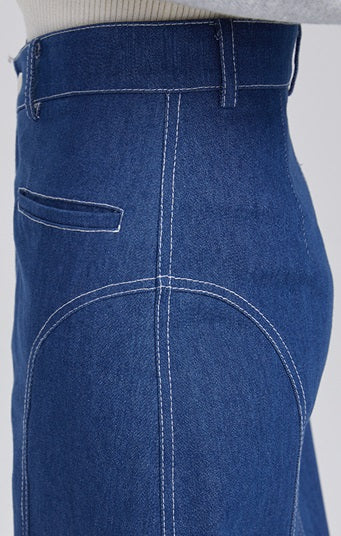TINY IN large slit long three-dimensional denim skirt -MANNIE