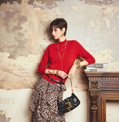 ANNASPEAK "Wilderness" layered leopard print flowing chiffon skirt-DIOR.