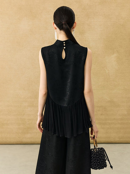 HECO New Chinese Acetate Jacquard Mesh Stitching T-Shirt - ANGEL.