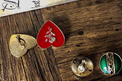 Le Palais Vintage Elegant Emerald Stud Earrings Ear Clip-Vine.