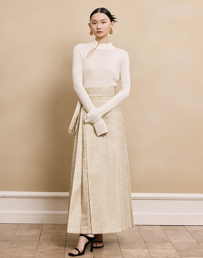 HECO Stand Collar red black white apricot Slim Bottom top Spring - treat.