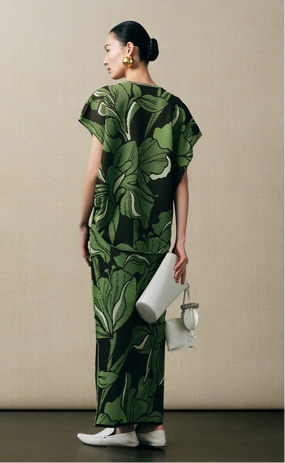 ZHUCHONGYUN jacquard long knitted skirt - URAMESHI.