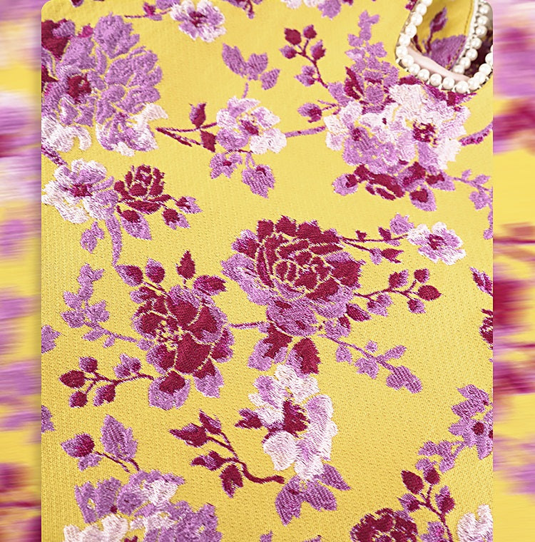 HECO Chinese Retro Style Embroidery Golden Dragon Stand-up Collar Vest Top  - QANT.