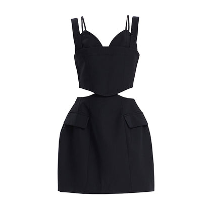 The TINY IN split-out open-waisted strap dress -CACAS
