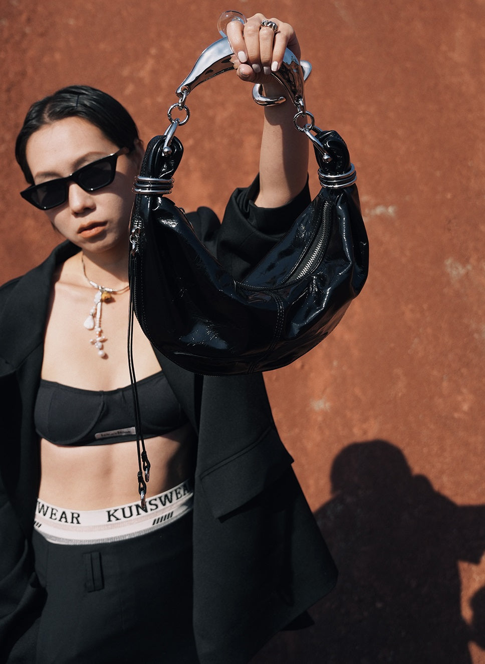 IUBALLET Crescent  Designer Black Croissant Armpit Bag - KING