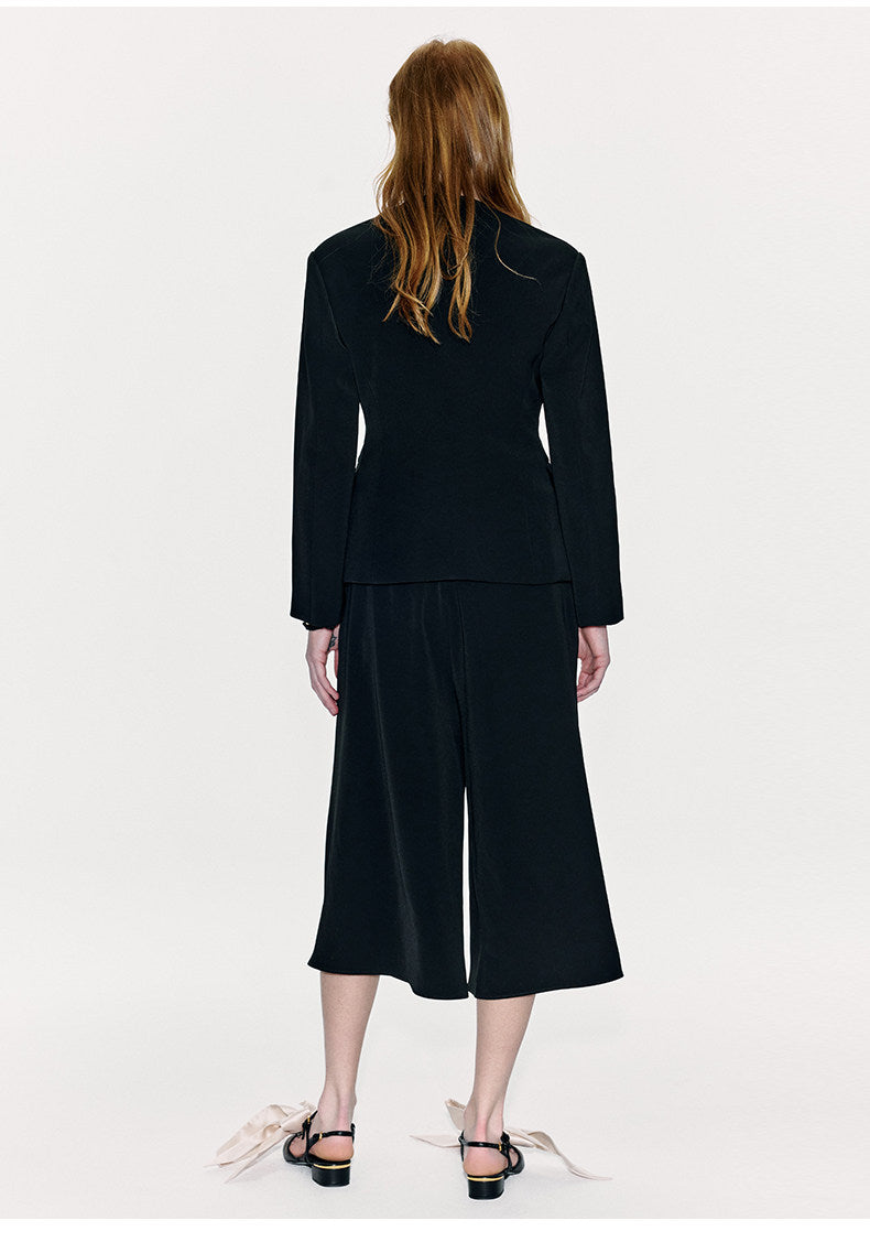 ATELIER MISS LU Spring/Summer Textured Soft Tulle Waist Blazer - DOMINION