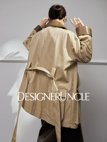 DGU "Oak" Korean trench mid-length loose British style high-end jacket - David.