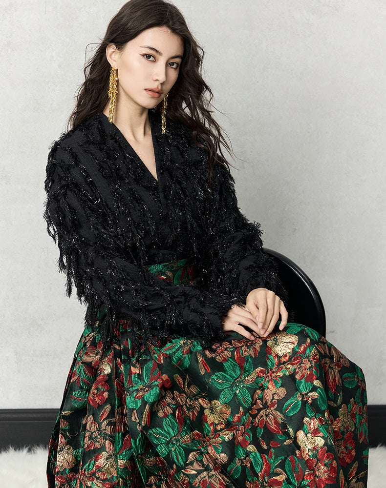 HECO Three-dimensional Tassel Fashion Top Shirt Women - flesh.