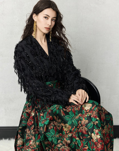 HECO Three-dimensional Tassel Fashion Top Shirt Women - flesh.