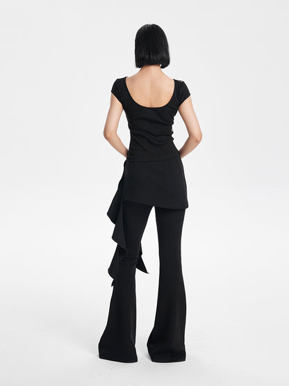 TINY IN  Short Lace Sexy One-Shoulder Top-NAM
