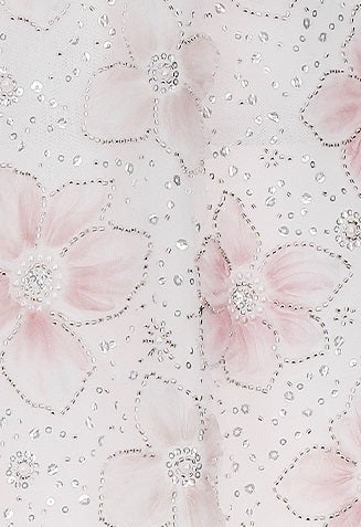 Wardrobes by Chen Elegant Pink Halter Long Sleeve Flower Dinner bridal Dress-Gika