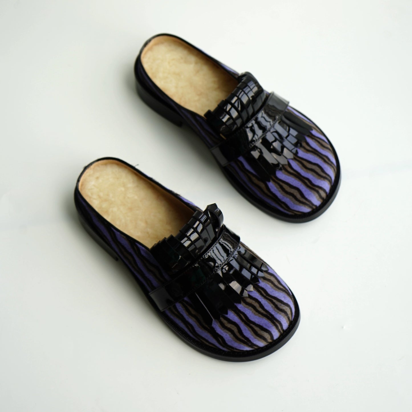 B-FEI horsehair slip-on shoes-GOJO.