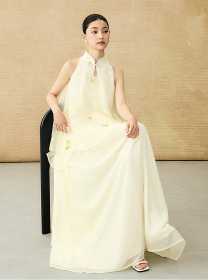 HECO Chinese Pearl Edge Embroidered Sleeveless Tulle Vest - IDEM.