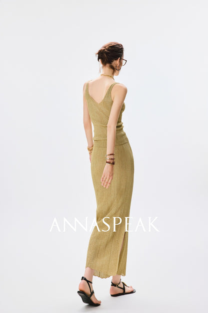 ANNASPEAK dry soft and cool VISCOSE pit strip suspender straight skirt set-CHOTA.