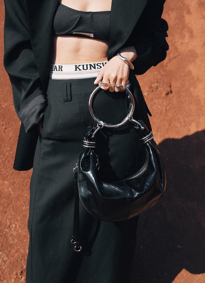 IUBALLET Silver Croissant Handle Armpit Bag - SAYS.