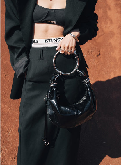 IUBALLET Silver Croissant Handle Armpit Bag - SAYS.