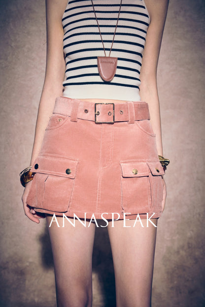 ANNASPEAK long-legged  long-staple  corduroy cargo jeans.