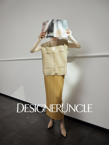 DGU Chick Yellow New Light Luxury Small Fragrance Versatile Design Sleeveless Top - Georgia.