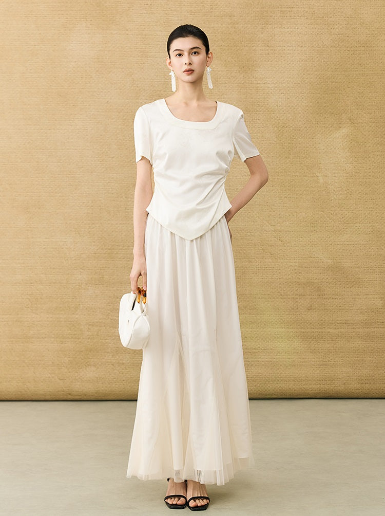 HECO Chinese style simple large elegant and flowing skirt - ELITE.