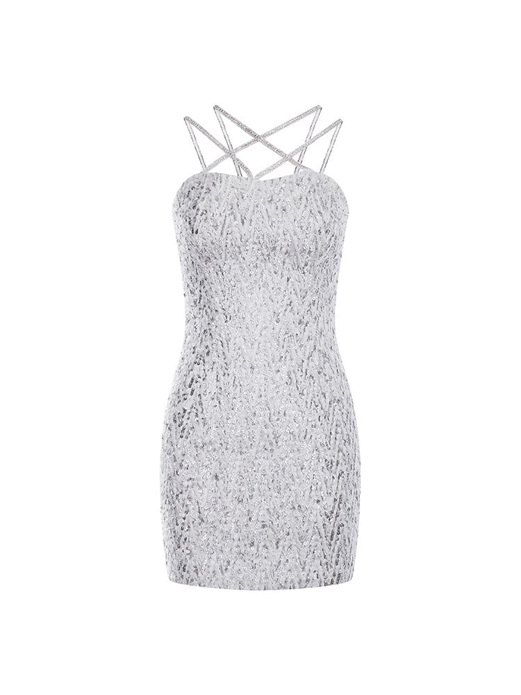 Wardrobes by Chen Luxury Sliver Gray Sleeveless Banquet Dress-Pride