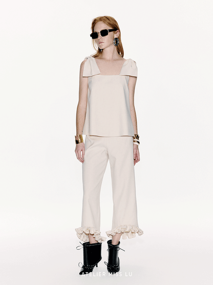 ATELIER MISS LU Styling Bow Design A-Line Top - NERVE.