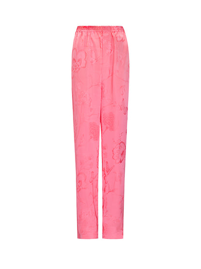 M essential Mackay designer lotus petal red jacquard tether folded loose shirt - BIRD.