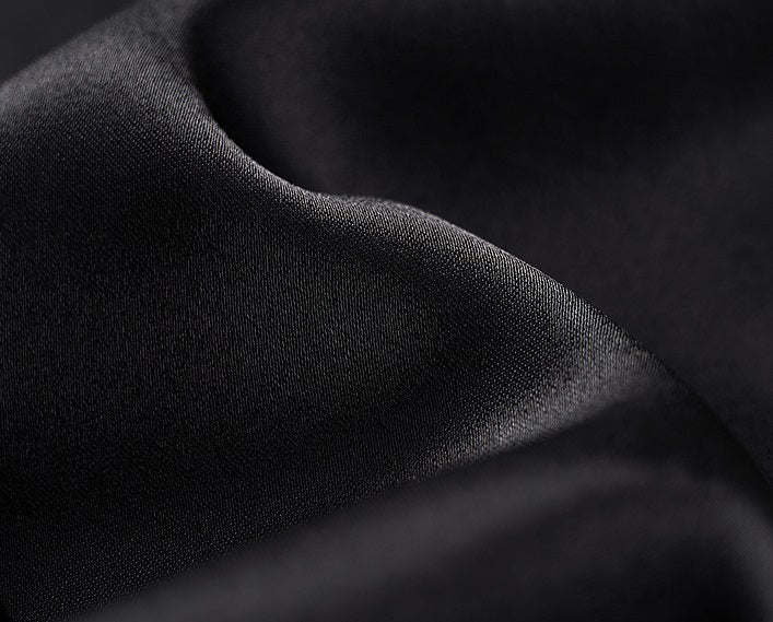 COMME MOI  Women's Black Acetate Open Back Dress - LEAH.