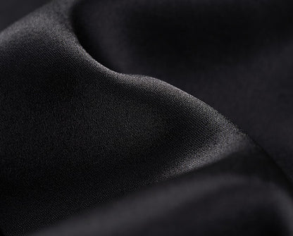 COMME MOI  Women's Black Acetate Open Back Dress - LEAH.