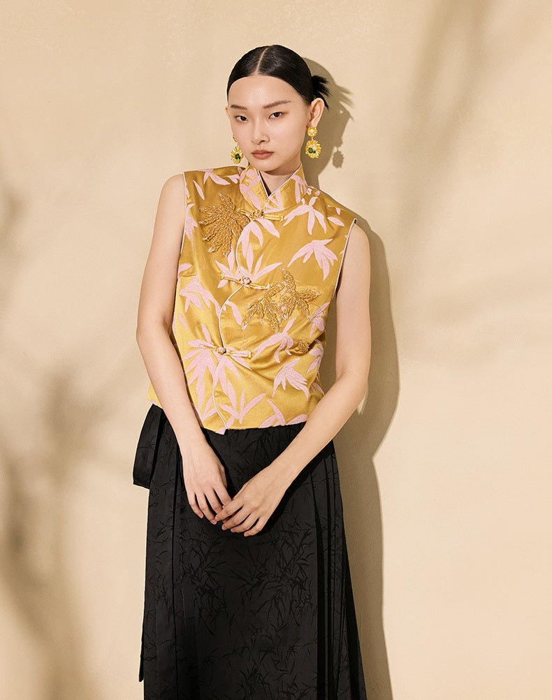 HECO Loose Gold Sleeveless Vest Women - all.