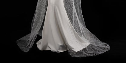 BAISHA Handmade beaded mata outer draped two-piece wedding dress - THRONE.