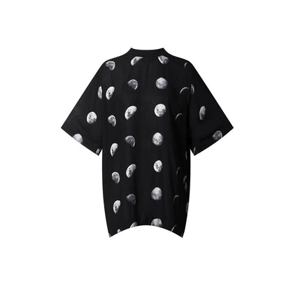 TUYUE Pure Cotton Short Sleeves Moon Print T-Shirt - FERDINAND.