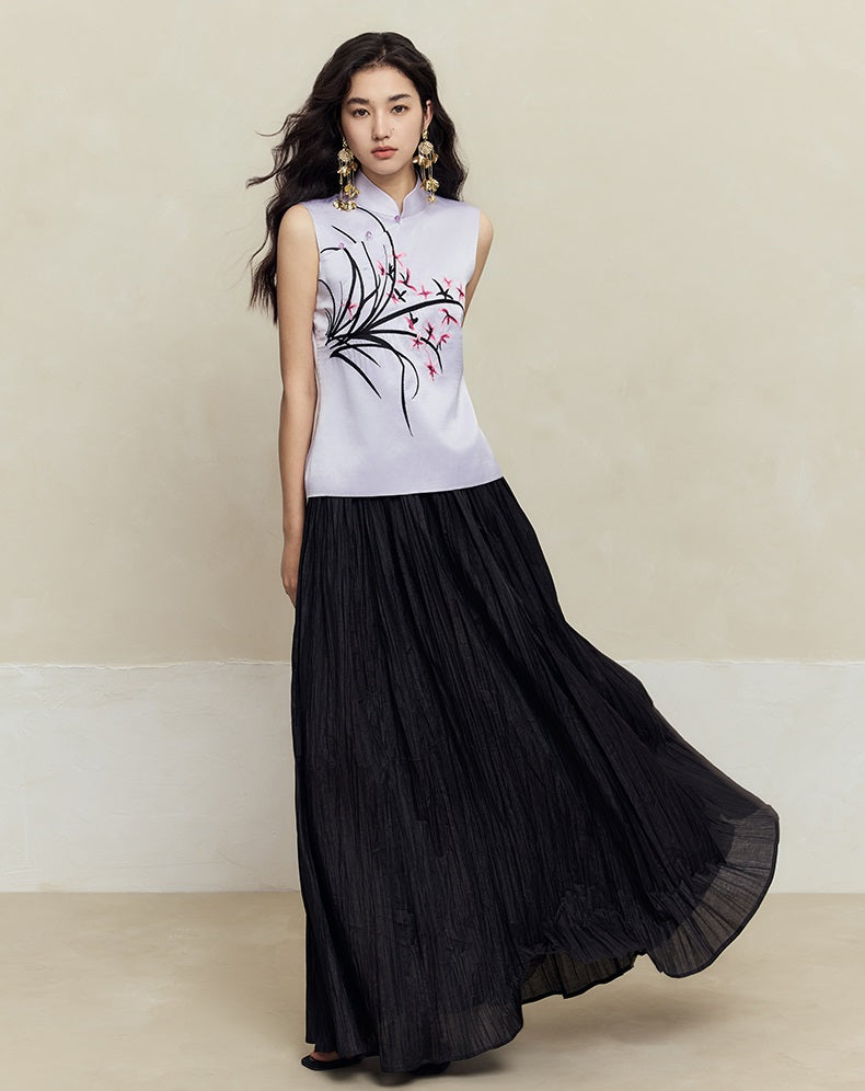 HECO sleeveless purple black white vest top women - waters.