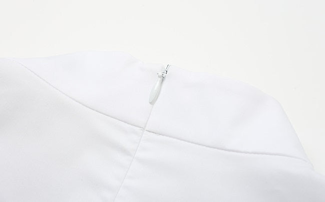 ZHUCHONGYUN White Chinese Buckle Stand Collar Sleeveless Shirt-GINTOKI.