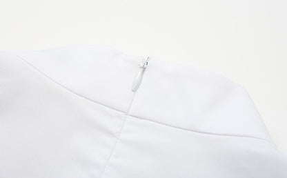 ZHUCHONGYUN White Chinese Buckle Stand Collar Sleeveless Shirt-GINTOKI.