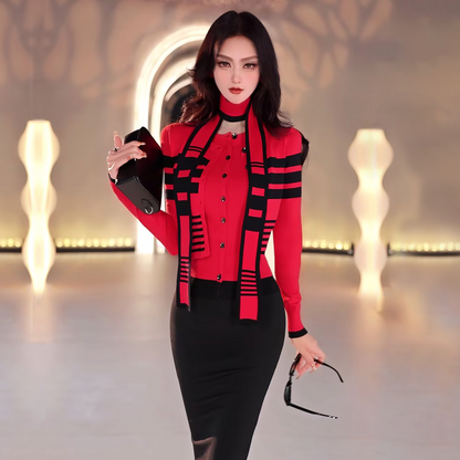 VJE  Long Sleeve Knit Slim Fit Inner Sweater Top -NEM.