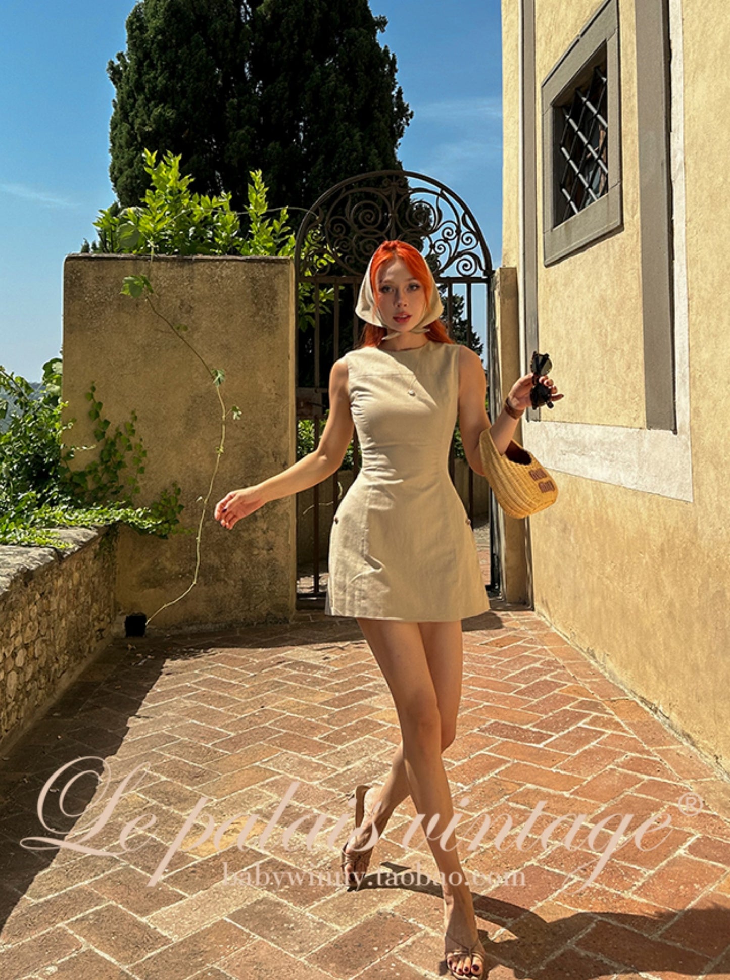 Le Palais  cotton and linen slim dress-DAN