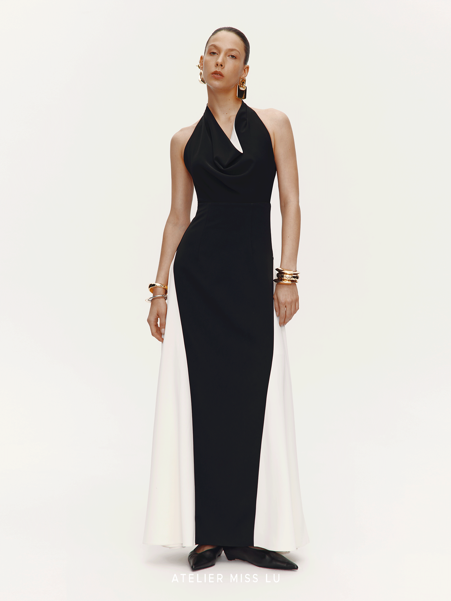 AtelierMissLu Open Back Large Swing Dress Long Skirt - LEVI.